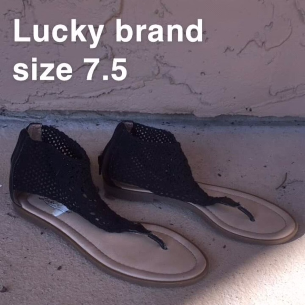 Lucky brand lace crochet gladiator sandal size 7.5